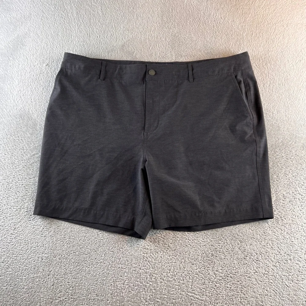 Faherty All Day Shorts Mens 40 Charcoal Gray Hybrid Stretch Boardshorts